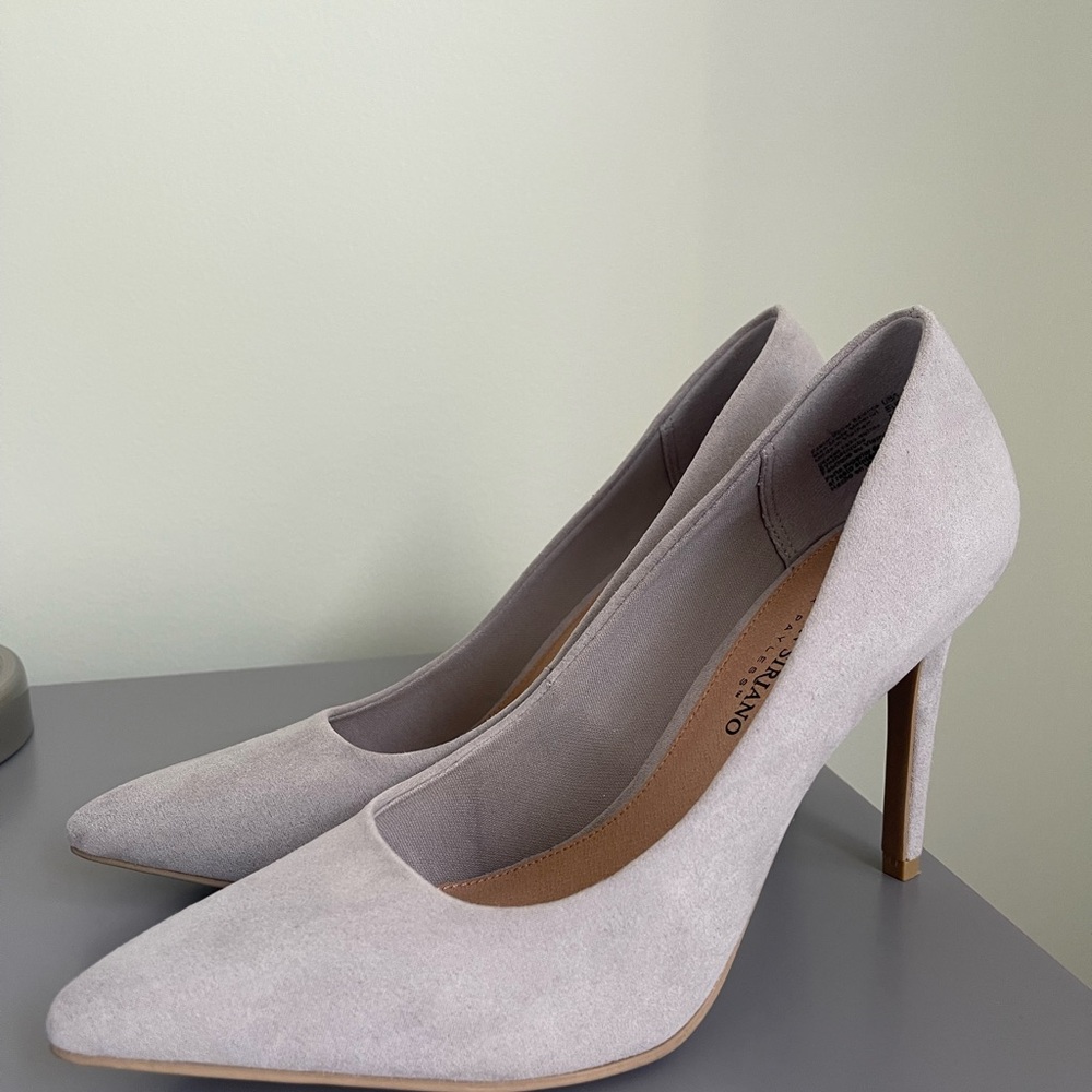 Christian Siriano Gray Suede Heels